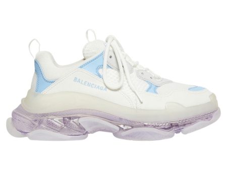 Balenciaga Triple S Clear Sole Leather Free Light Blue Grey Light Purple White (Women S) Discount