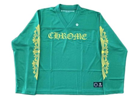 Chrome Hearts Sports Mesh Warm Up Jersey Green Yellow Hot on Sale