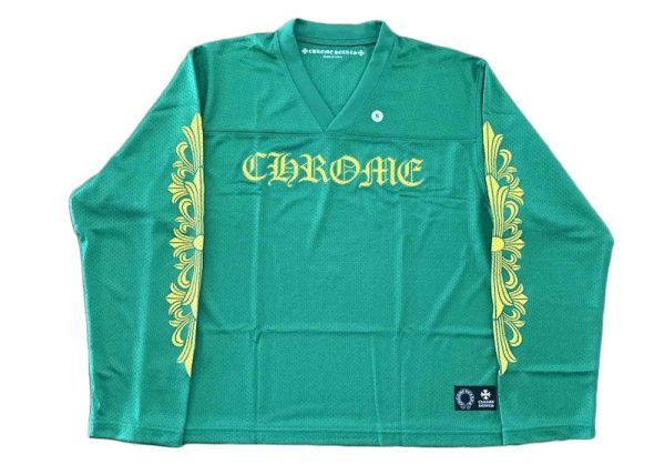 Chrome Hearts Sports Mesh Warm Up Jersey Green Yellow Hot on Sale