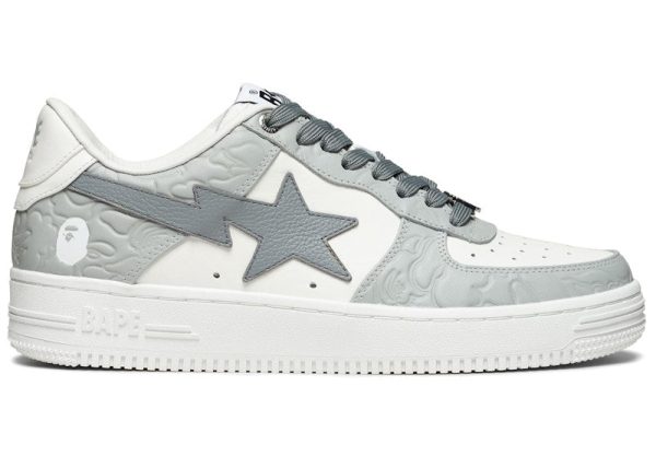 A Bathing Ape Bape Sta #4 Linecamo White Grey Discount