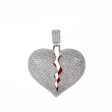 BROKEN HEART ICED OUT PENDANT (SILVER) Supply