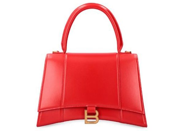 Balenciaga Hourglass Top Handle Bag Medium Bright Red Online now