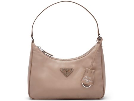 Prada Re-Edition 2005 Mini Bag Nylon Saffiano Leather Strap Cameo Beige Online now