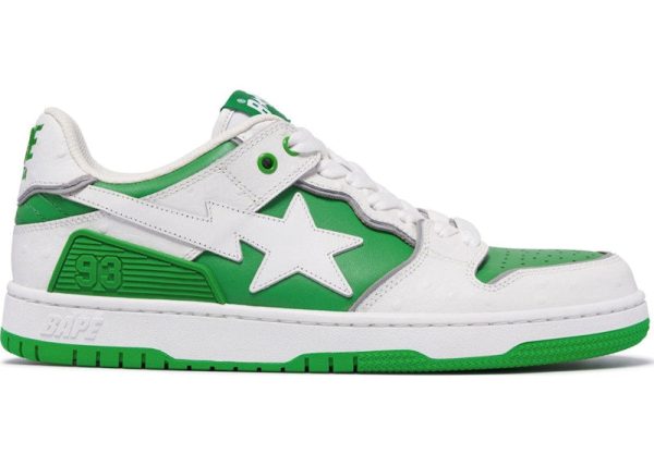 A Bathing Ape Sk8 Sta #1 Ostrich Pack White Green Online Hot Sale