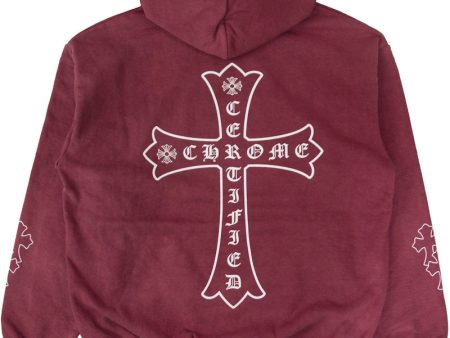 Chrome Hearts X Drake Certified Chrome Hand Dyed Hoodie Washed Red (Miami Exclusive) Supply