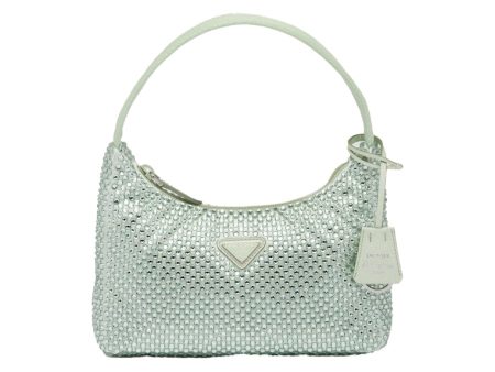 Prada Satin Crystal Mini-Bag Aqua Sale