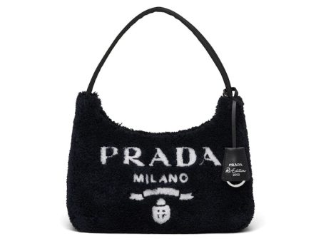 Prada Re-Edition 2000 Terry Mini Bag Black White Sale