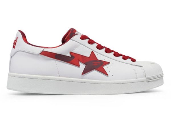 A Bathing Ape Skull Sta White Red on Sale