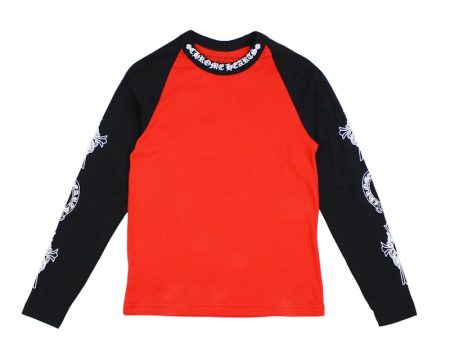 Chrome Hearts Neck Logo Baseball Shirt Red Black For Sale