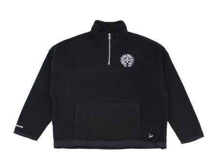 Chrome Hearts Half Zip Horse Shoe Fleece Jacket Black Supply