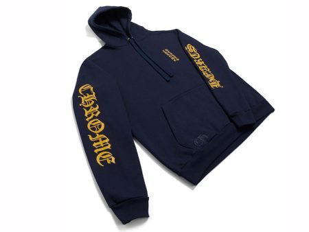 Chrome Hearts Logo Hoodie Navy Fashion