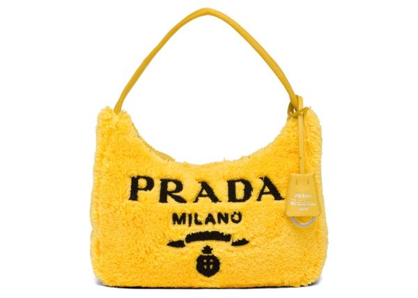 Prada Re-Edition 2000 Terry Mini Bag Yellow Black Online now