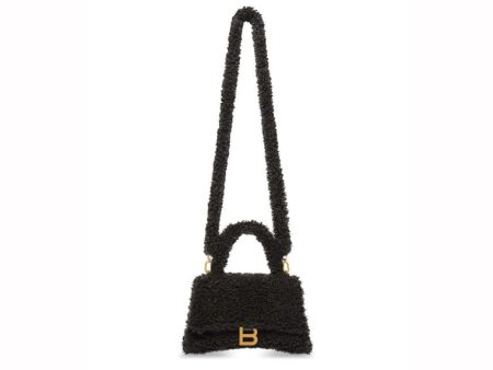 Balenciaga Hourglass Furry Shopper Small Black Discount