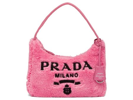 Prada Re-Edition 2000 Terry Mini Bag Petal Pink Black Discount