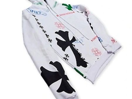 Chrome Hearts Stencil Hoodie White Hot on Sale