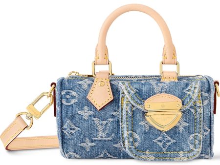 Louis Vuitton Nano Speedy Monogram Denim Blue Online now