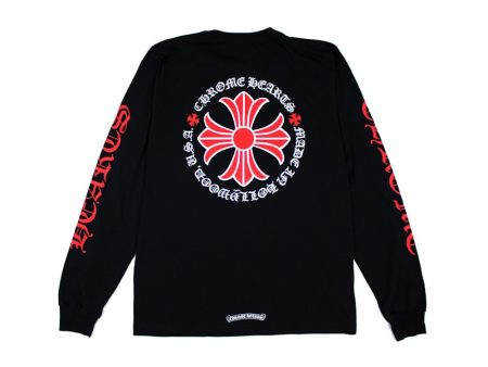 Chrome Hearts Made In Hollywood Plus Cross L S T-Shirt Black Red Online now