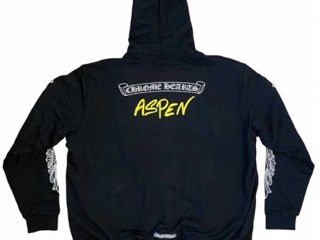 Chrome Hearts Aspen Exclusive Zip Up Hoodie Black For Sale