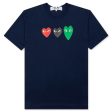 Comme Des Garcons Play Multi Heart T-Shirt Navy Discount