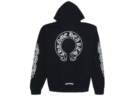 Chrome Hearts Horse Shoe Floral Hoodie Black Fashion