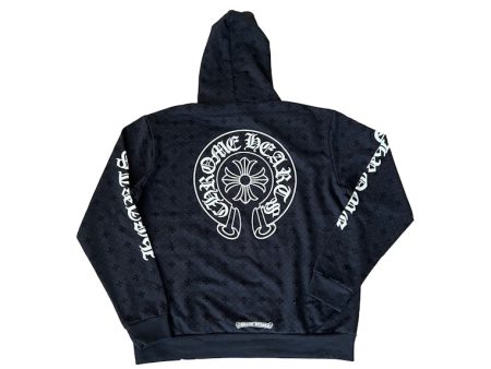 Chrome Hearts Plus Cross Allover Print With Horseshoe Logo Hoodie Black Online