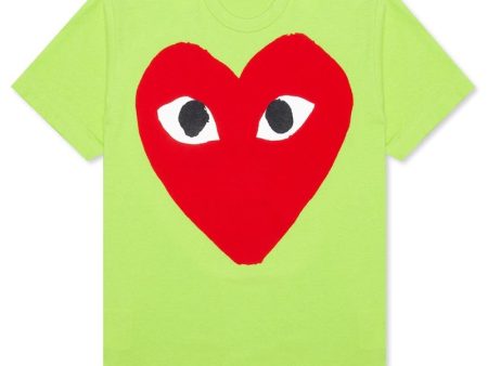 Comme Des Garcons Play Pastelle Red Heart T-Shirt Green For Sale