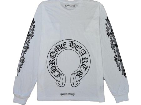 Chrome Hearts Horse Shoe L S T-Shirt White on Sale