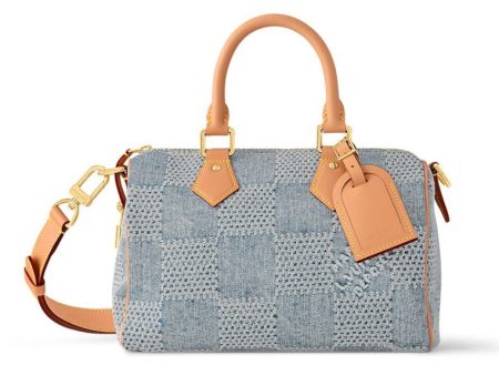 Louis Vuitton Speedy 25 Bandouliere Damier Denim 3D Blue Denim Cheap