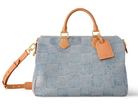 Louis Vuitton Speedy 40 Bandouliere Damier Denim 3D Blue Denim For Cheap