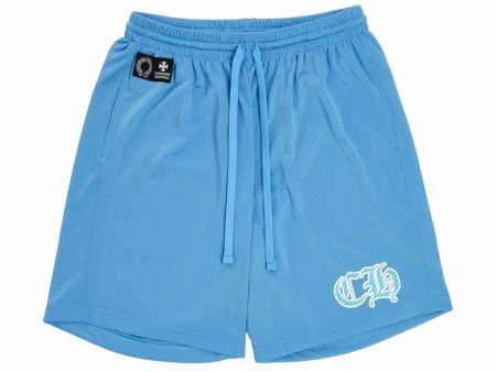 Chrome Hearts Sports Mesh Varsity Shorts Blue Hot on Sale