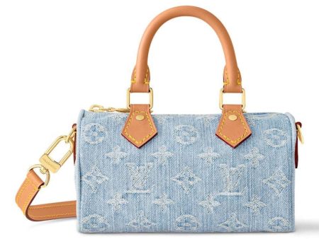 Louis Vuitton Nano Speedy Sky Blue Denim on Sale