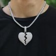 BROKEN HEART ICED OUT PENDANT (SILVER) Supply