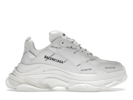 Balenciaga Triple S Allover Logo White (Women S) For Discount