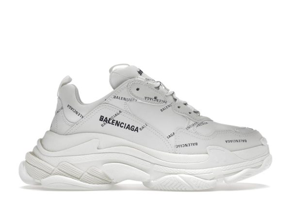 Balenciaga Triple S Allover Logo White (Women S) For Discount