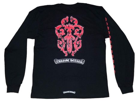 Chrome Hearts Dagger L S T-Shirt Black Red on Sale