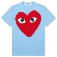 Comme Des Garcons Play Pastelle Red Heart T-Shirt Blue Cheap