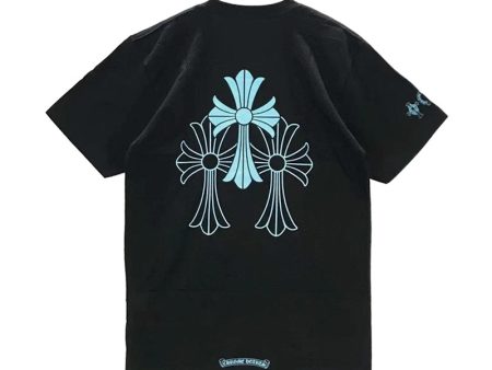 Chrome Hearts Triple Cross Logo S S T-Shirt Black Fashion