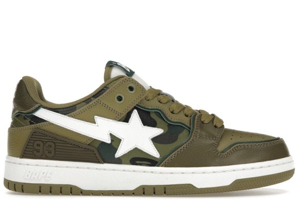 A Bathing Ape Sk8 Sta Olive Drab Green Camo Cheap