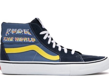 Vans Sk8-Hi Supreme Fuck The World Blue Hot on Sale