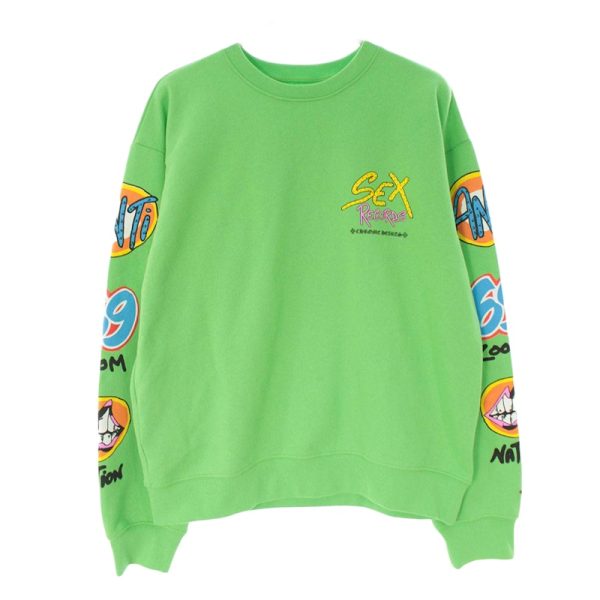 Chrome Hearts Matty Boy Sex Records Crewneck Sweatshirt Citrus Hot on Sale