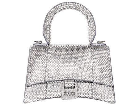 Balenciaga Hourglass Handbag Xs Rhinestone Grey Online