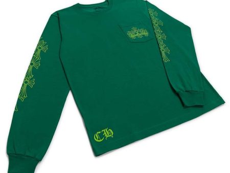 Chrome Hearts Cemetery Cross Long Sleeve Kelly Green Glo Green Sale