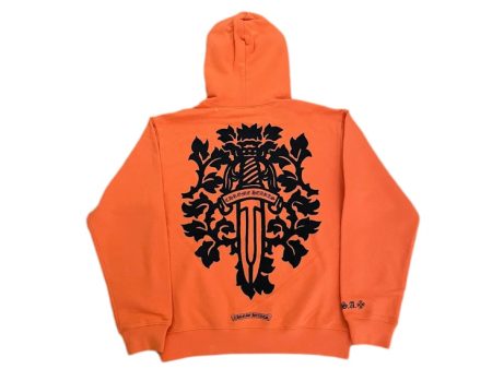 Chrome Hearts Vine Dagger Hoodie Orange Black Fashion