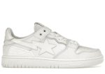 A Bathing Ape Bape Sk8 Sta Triple White Patent Leather Sta Logo For Discount