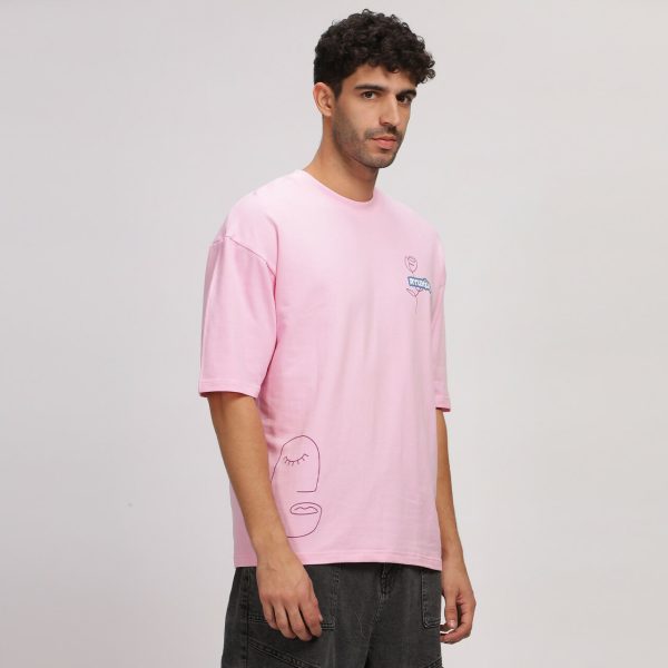 Pink Line Art Tee Sale