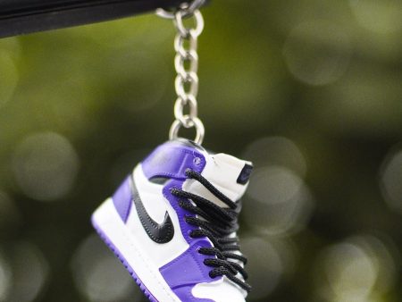 3D Sneaker Keychain AJ1 Court Purple For Cheap