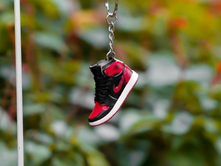 3D Sneaker Keychain AJ1 High Patent Bred Sale