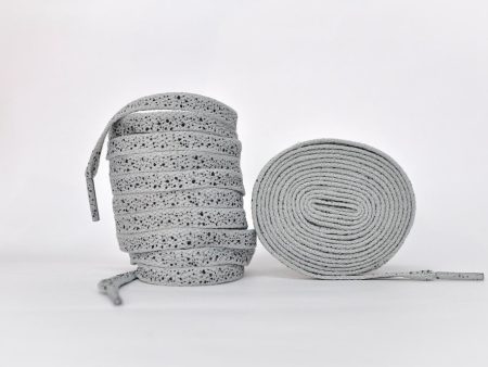 Cement Laces- Grey Black | Jordan Laces | Kicks Machine Online