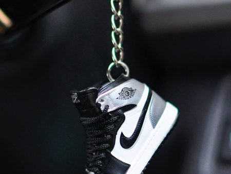 3D Sneaker Keychain AJ1 SILVER TOE HIGH For Sale