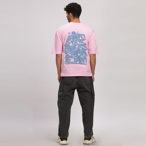 Pink Line Art Tee Sale